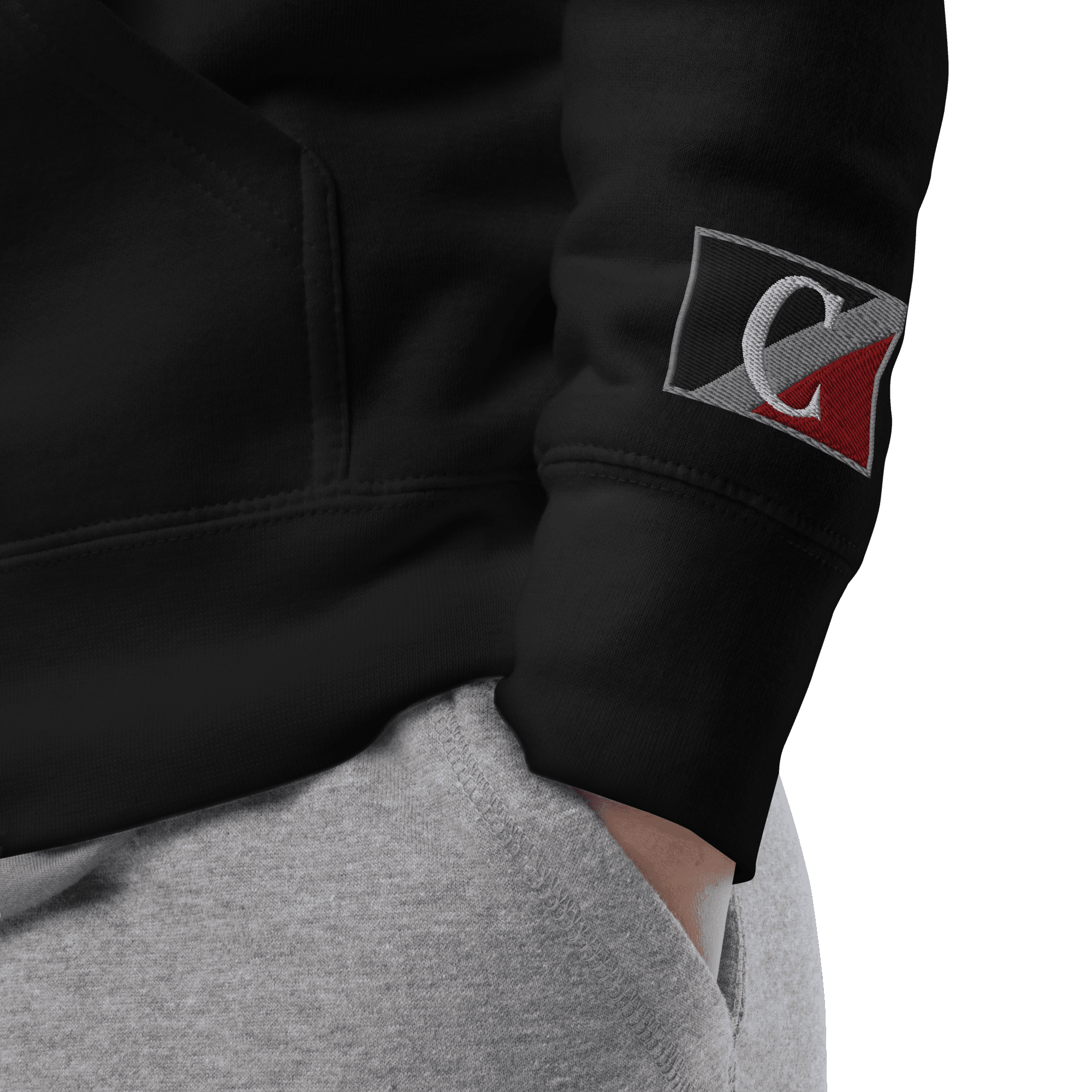 Close view of Campagne Wordmark Hoodie Black