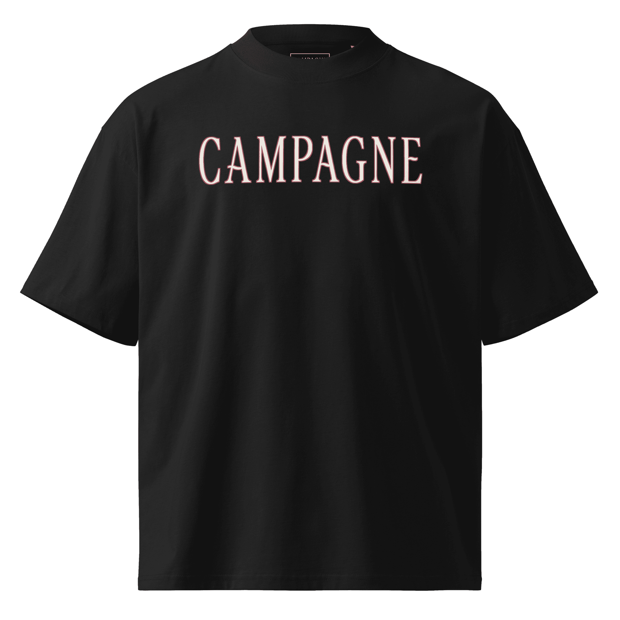Campagne Wordmark Tee Black, front product view
