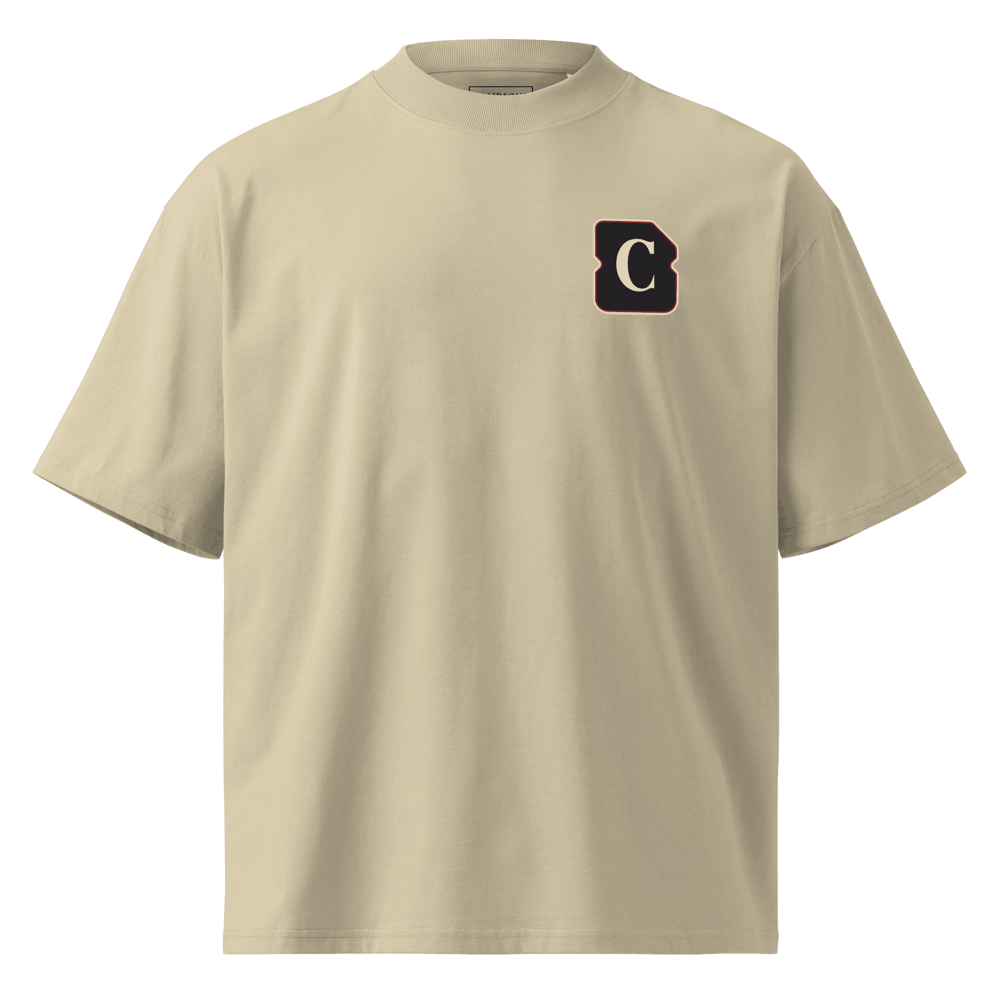 Stone Organic Oversized Tab Tee, front product view