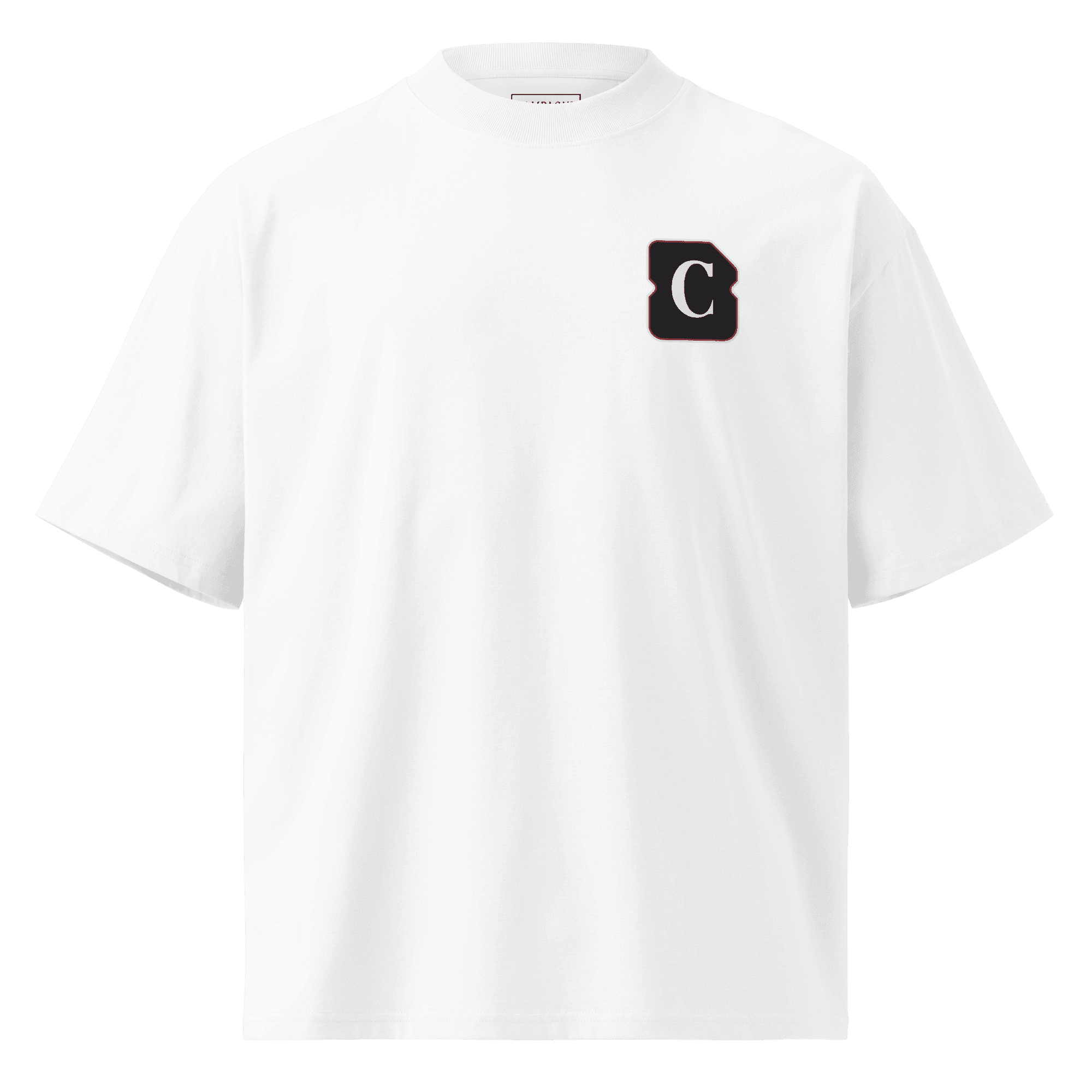 White Organic Oversized Tab Tee, front product view