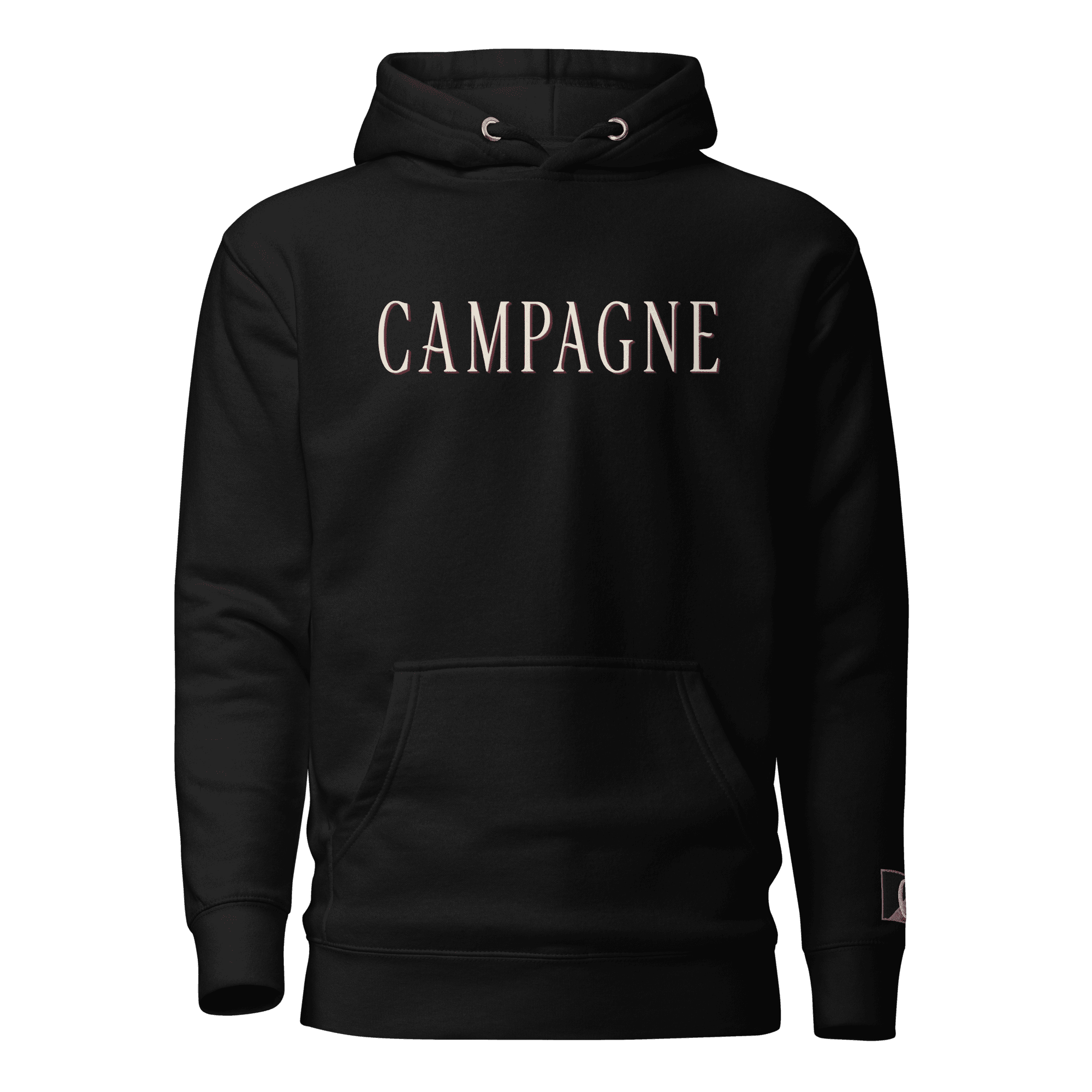 Black Premium Wordmark Hoodie, front product view
