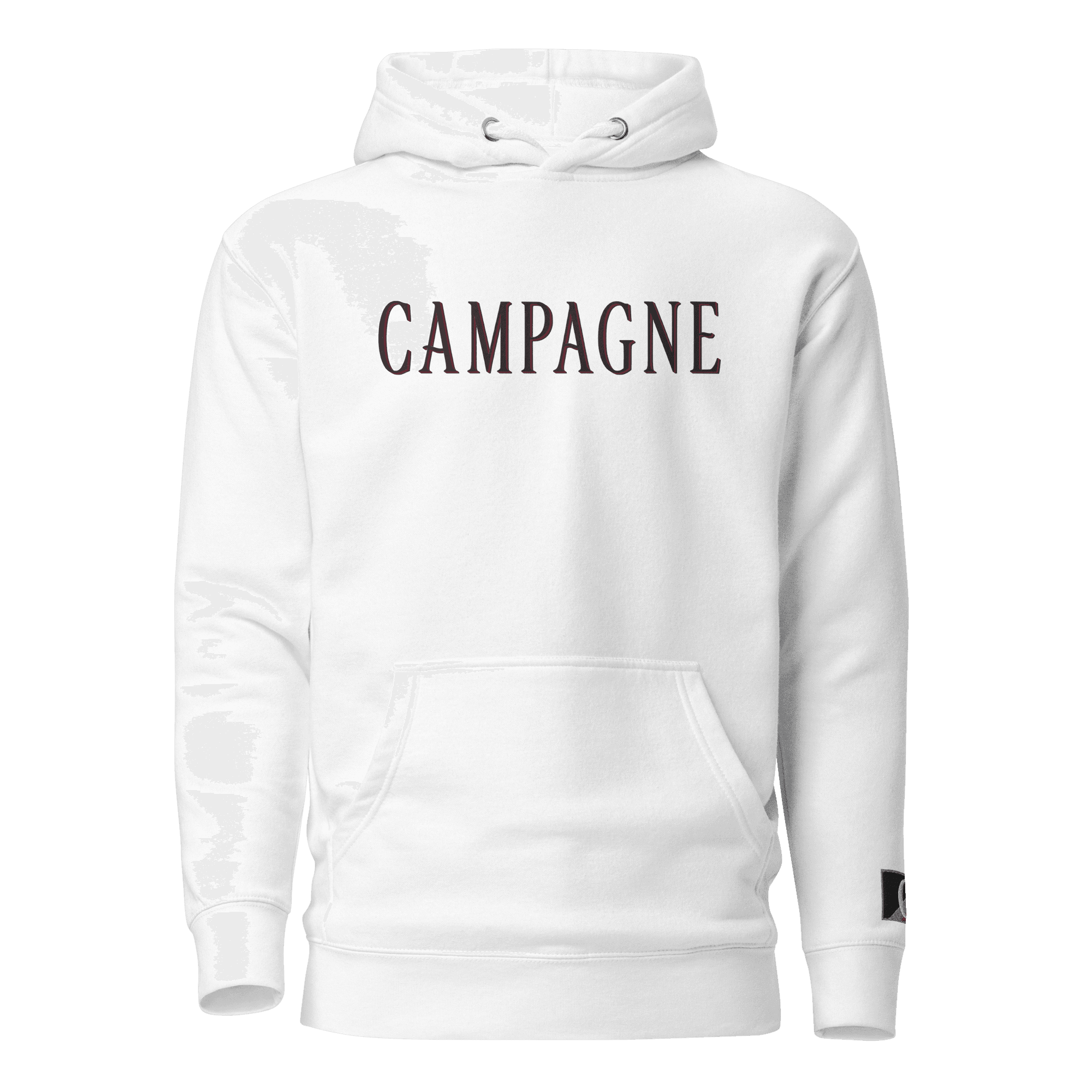 White Premium Wordmark Hoodie, front product view