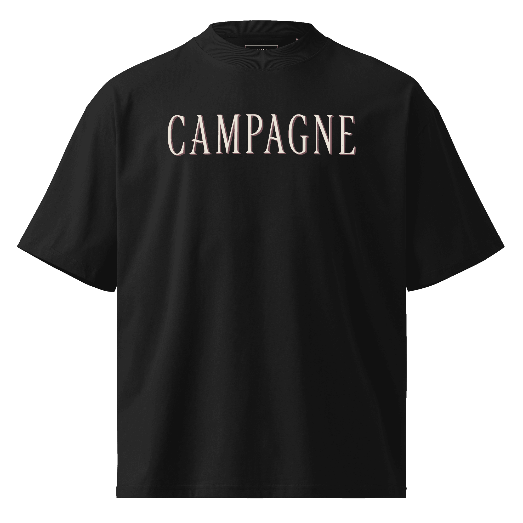 Black Organic Oversized Wordmark Tee, front product view
