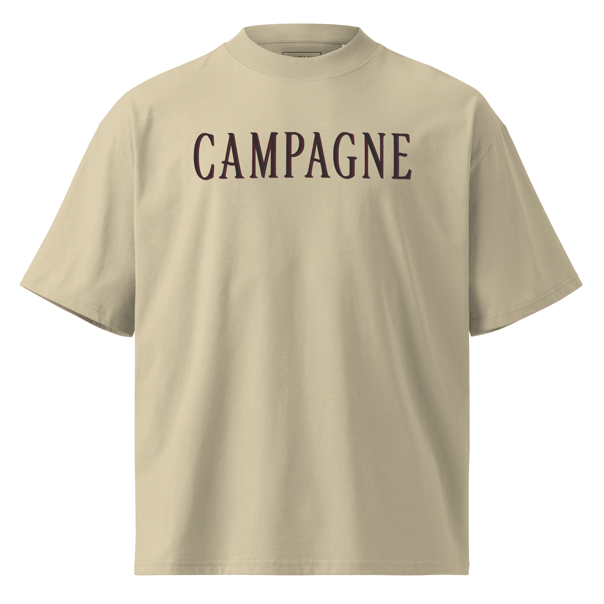 Stone Organic Oversized Wordmark Tee, front product view