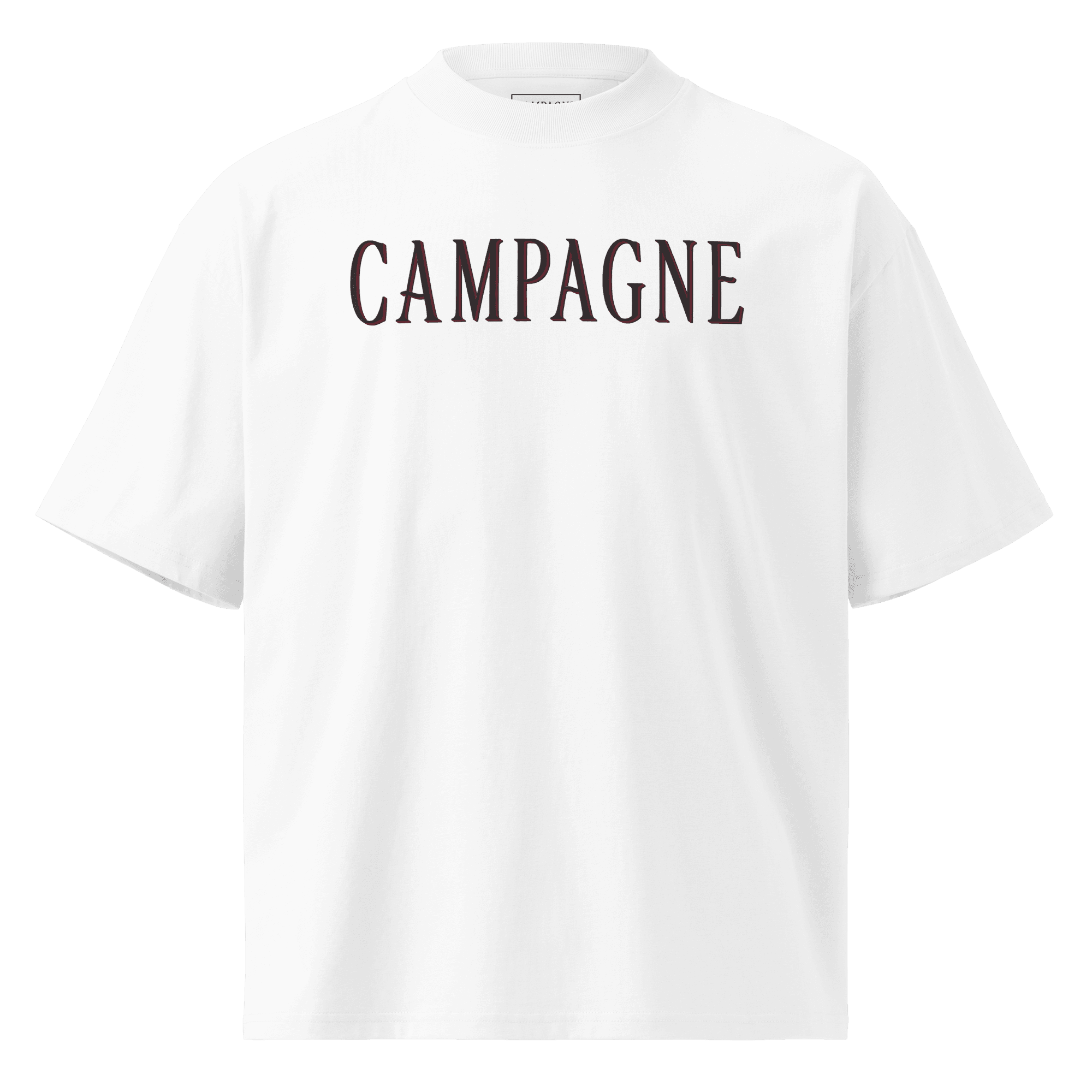 White Organic Oversized Wordmark Tee, front product view