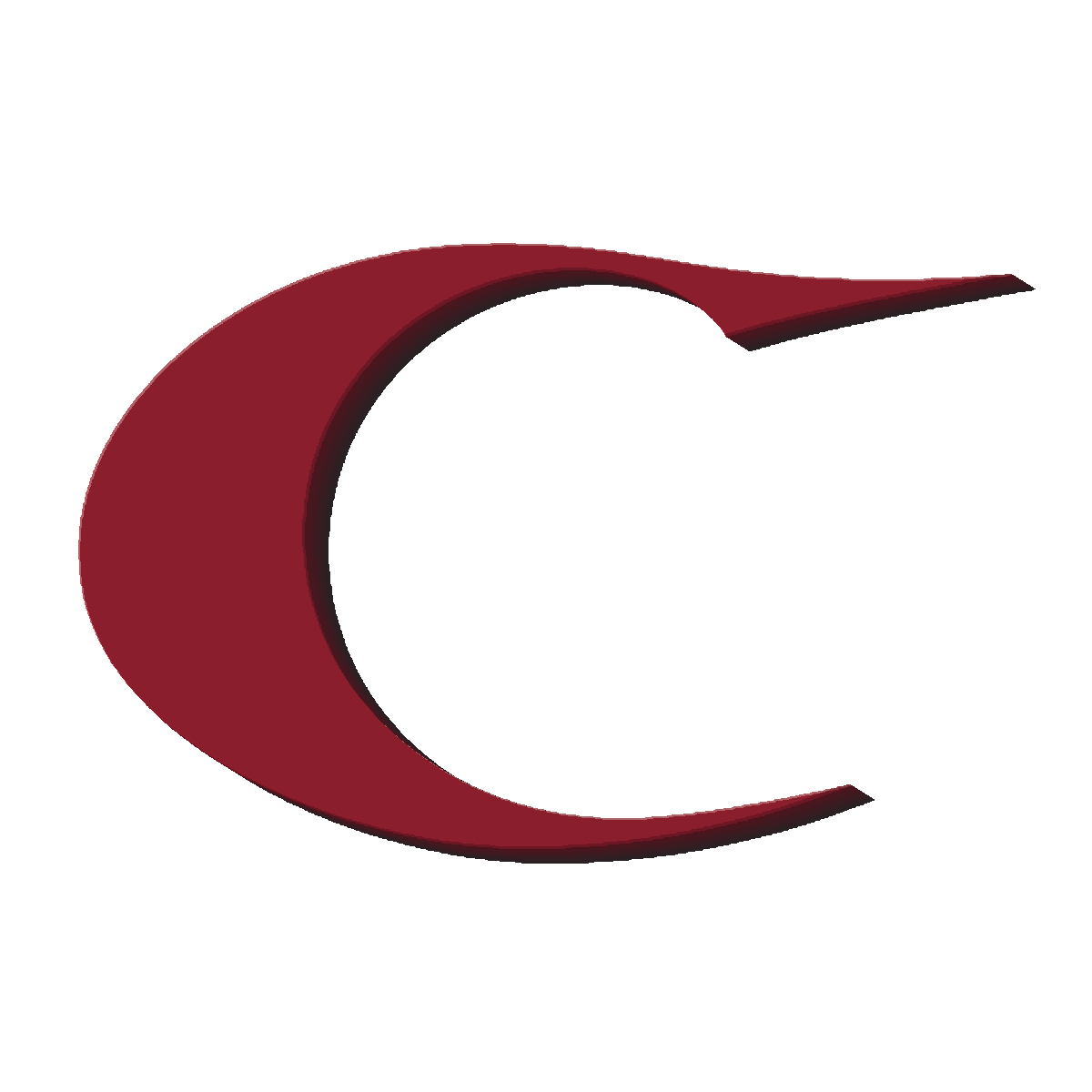 Campagne Velocity C with a beveled oxblood face and continuous dark sidewall